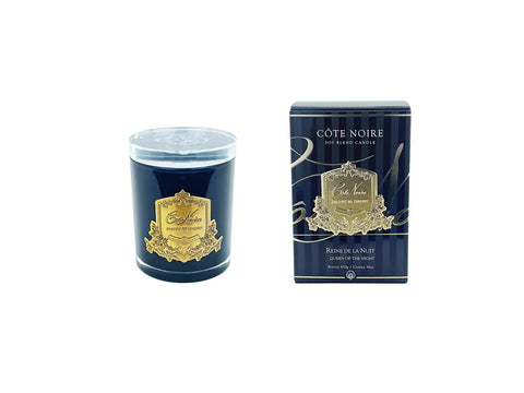Cote Noire Soy Blend Candle - Queen of the Night - Gold - Crystal Glass Lid