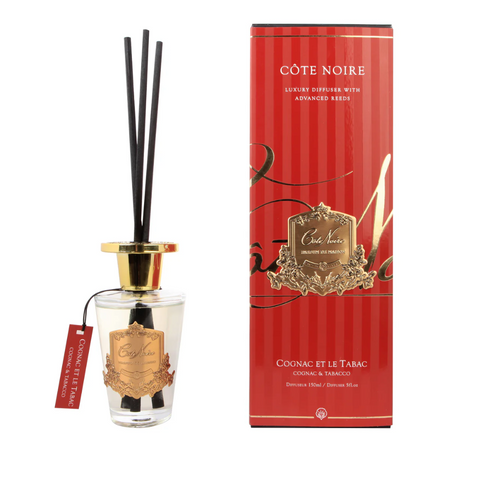 Cote Noire Diffuser Set - 150ml - Cognac & Tabacco - Gold