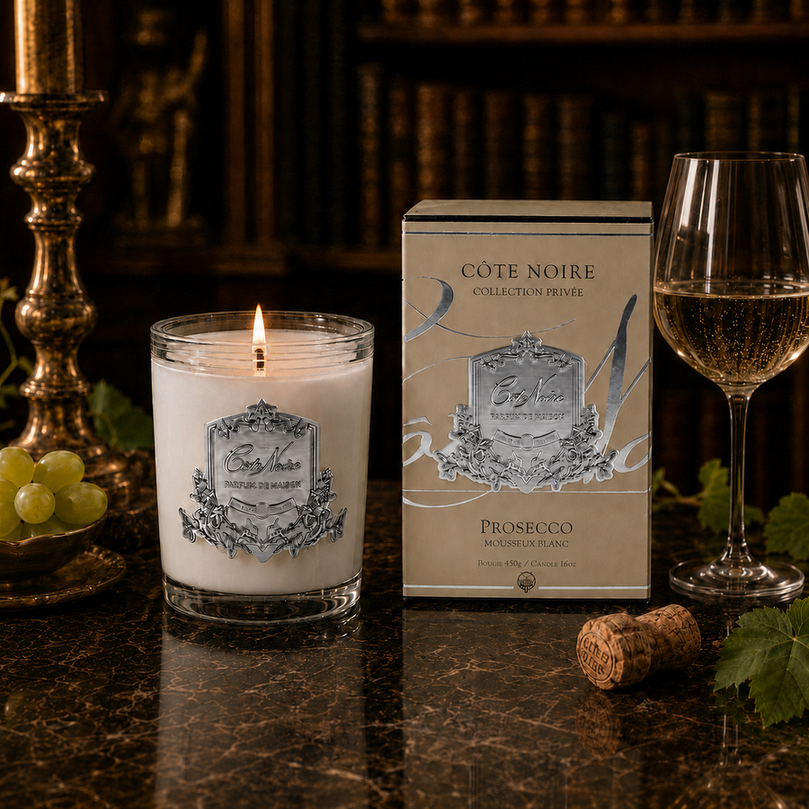 White Vessel Candle - Prosecco - Silver Badge